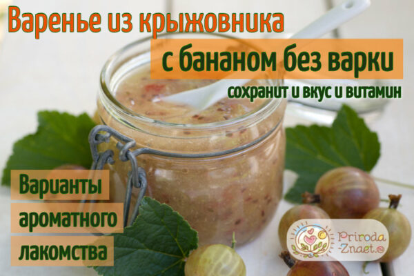 Крыжовник с бананом без варки: как приготовить